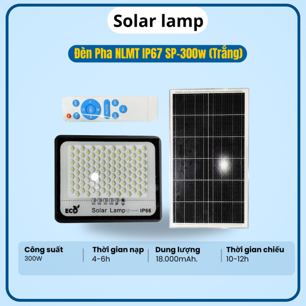 ĐÈN PHA NLMT IP67 SOLAR LAMP SP-300W (TRẮNG)
