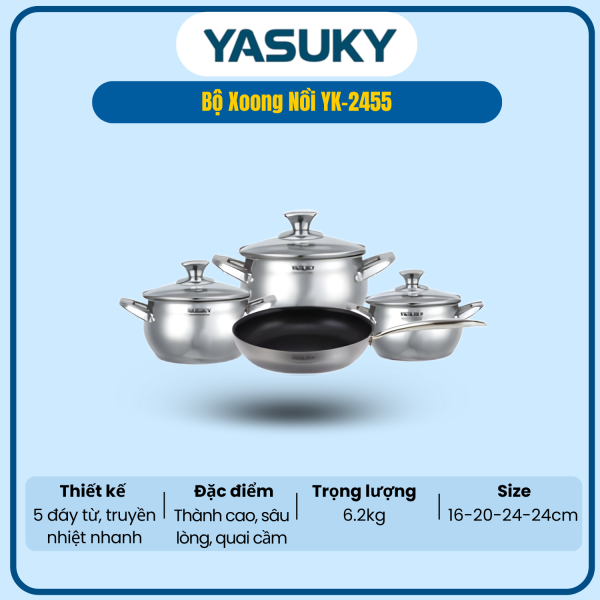 BỘ XOONG NỒI YASUKY YK-2455
