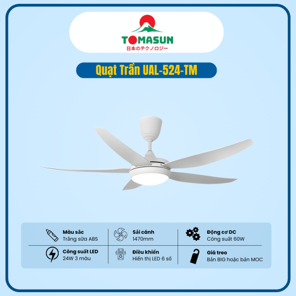 QUẠT TRẦN TOMASUN UAL-524-TM