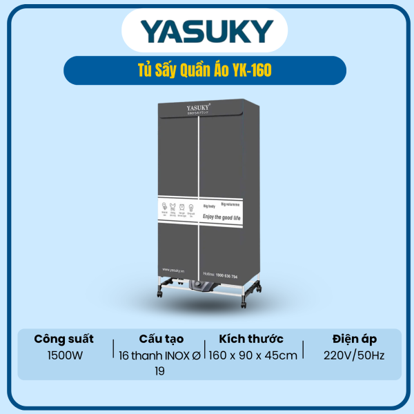 TỦ SẤY QUẦN ÁO YK-160