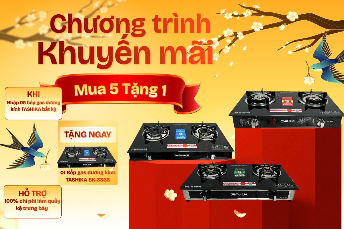 Mua 5 bếp gas tặng 1 bếp