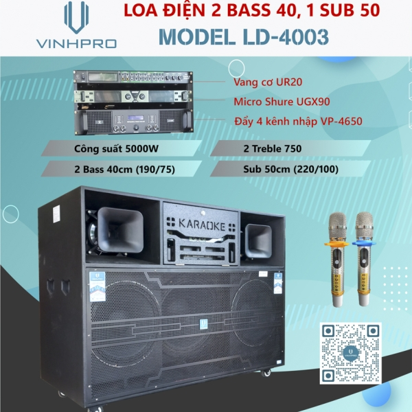 Loa điện 2 bass 40 LD 4003