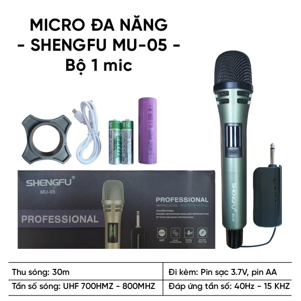 Micro ShengFu MU 05 - Micro Không Dây Đa Năng (1Mic)