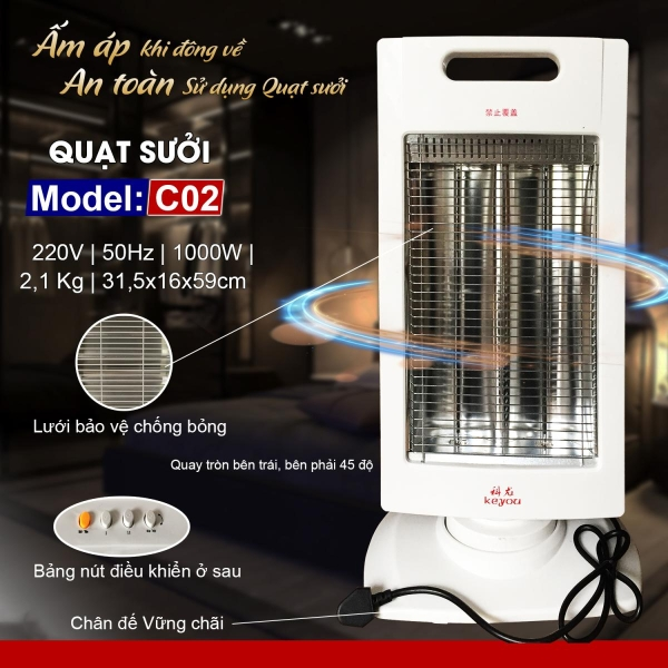 Máy Sưởi C02 - Máy sưởi ấm cho gia đình