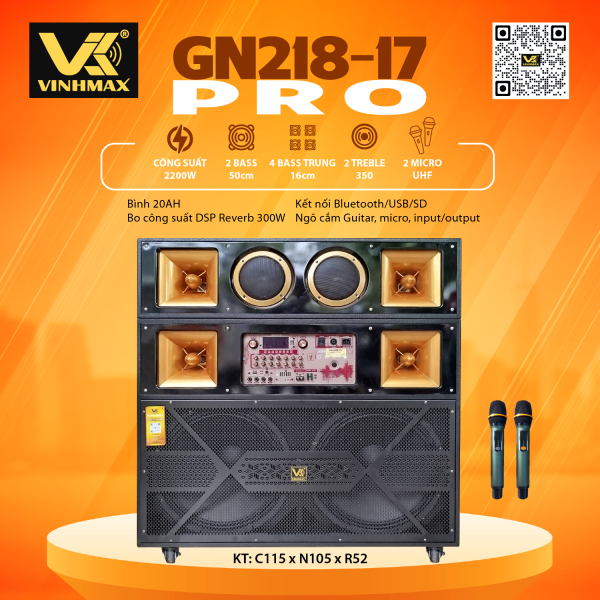 LOA ĐBÌNH THƯƠNG HIỆU VINHMAX 2 BASS 50 - MODEL GN218-17PRO