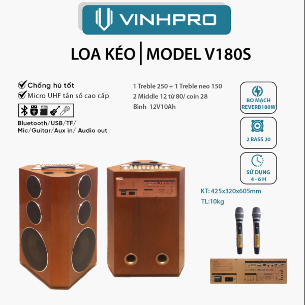 LOA XÁCH TAY VINHPRO V-180S