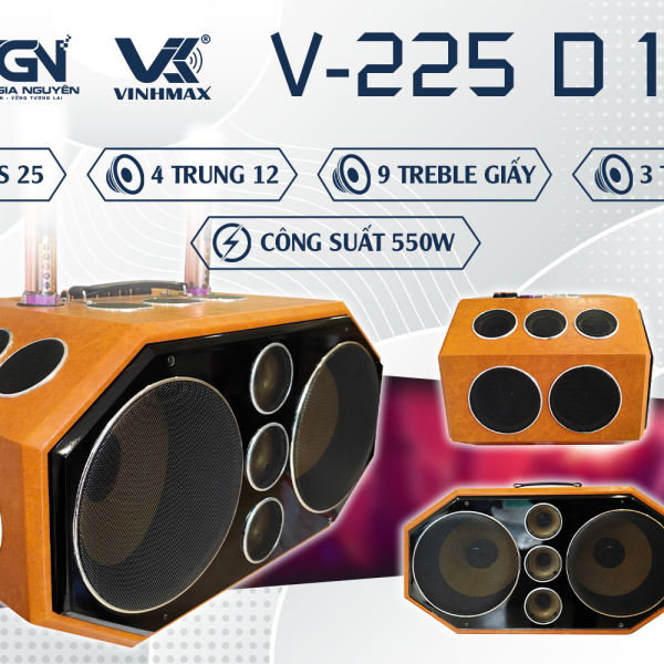 Loa xách tay V-225 D18 - Loa karaoke 18 đường tiếng [BH 12 tháng]